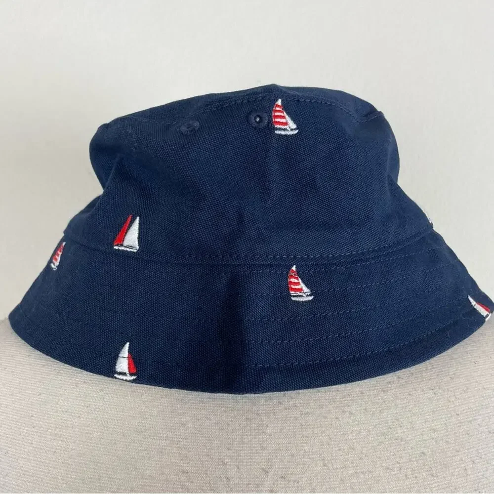 Janie & Jack Navy Sailboat Bucket Hat Boys NWT 4 to 5 years